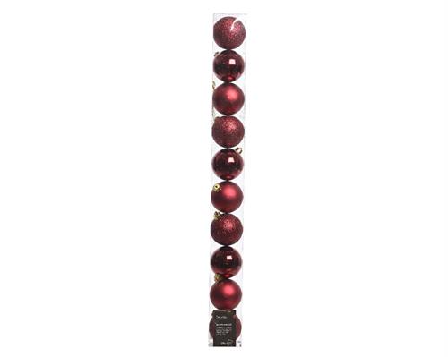 PALLINE DI NATALE BORDEAUX ASSORTITE 6 CM CONFEZIONE 10 PZ