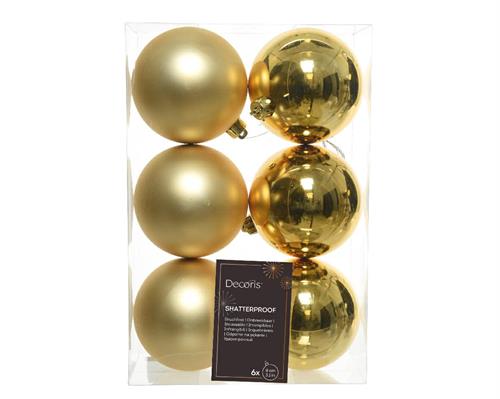 PALLINE DI NATALE ORO 8 CM CONFEZIONE 6 PZ