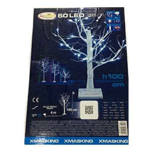 RAMO BIANCO SNOWY C/NEVE 60LED LUCE FISSA USO EST