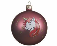 PALLINA PER ALBERO 8CM CON DECORO UNICORNO