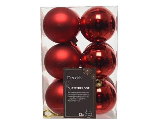 PALLINE DI NATALE ROSSE 6 CM CONFEZIONE 12 PZ