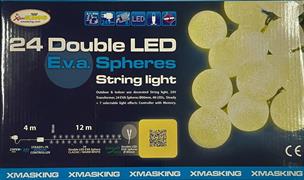 CATENA 24 SFERE EVA 80 MM 48 LED CLASSIC 24V LUMINARIE NATALE