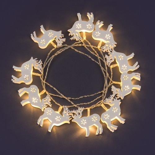 Catena 10 Renne Bianche Metallo LED CLASSIC 55mm Luce Fissa a Ba