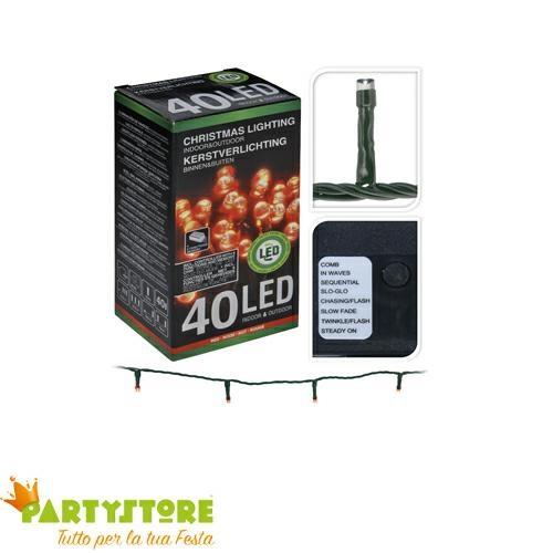 LUCI DI NATALE  40 LED ROSSO 8 GIOCHI