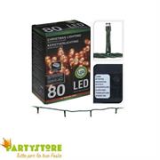 LUCI DI NATALE 80 LED ROSSA 8 GIOCHI DI LUCE