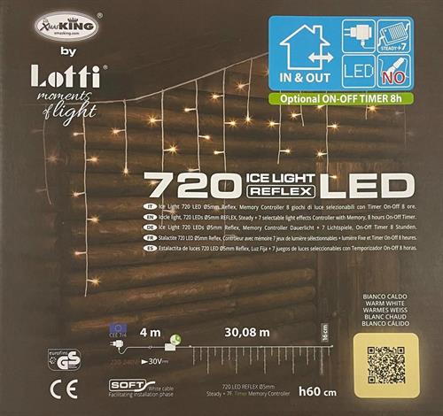 LUCI DI NATALE A TENDA 720 LED BIANCO CALDO