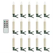 Set 15 Candeline per albero con Clip LED CLASSIC effetto Fiamma