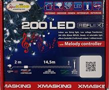 LUCI DI NATALE CON CONTROLLO MUSICALE 200 LED BIANCO FREDDO