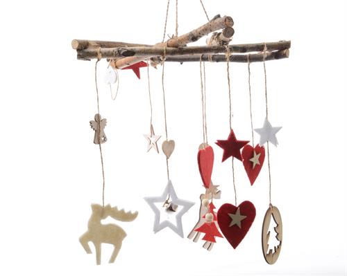 birch mobile hanger with deco PENDENTE FELTRO E LEGNO