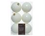 PALLINE DI NATALE BIANCO LANA 8 CM CONFEZIONE 6 PZ