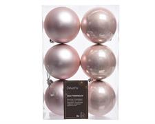 PALLINE DI NATALE ROSA CIPRIA 8 CM CONFEZIONE 6 PZ