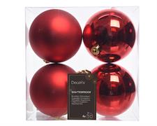 PALLINE DI NATALE ROSSE 10 CM CONFEZIONE 4 PZ