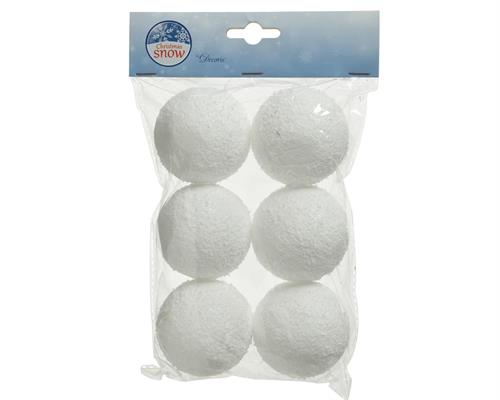 PALLINE DI NATALE POLISTEROLO 6 CM 6 PZ