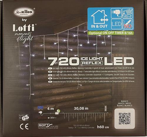 LUCI DI NATALE A TENDA 720 LED BIANCO FREDDO