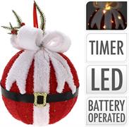 PALLINA DI NATALE ROSSA CON LED 30 CM