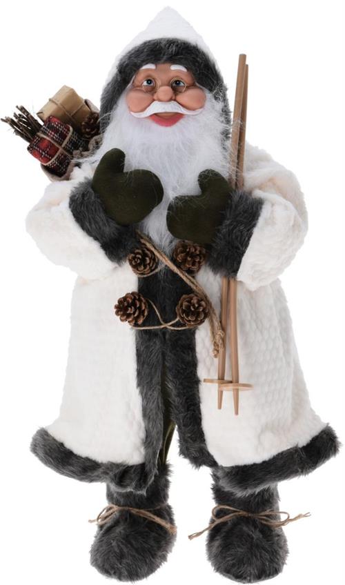 BABBO NATALE CON CAPPOTTO BIANCO 37 X 80 CM