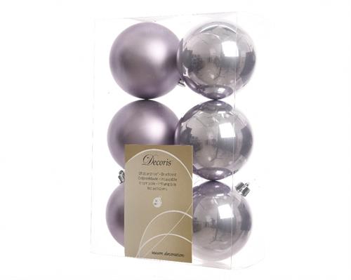 PALLINE DI NATALE LILLA 8 CM CONFEZIONE 6 PZ