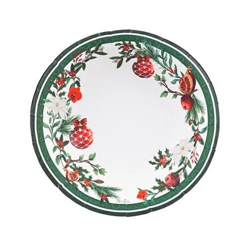 PIATTI FONDI IN CARTA MELOGRANO 24 CM 8 PZ