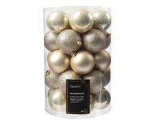 PALLINE DI NATALE PERLA LUCIDE OPACHE GLITTER 8 CM 34 PZ