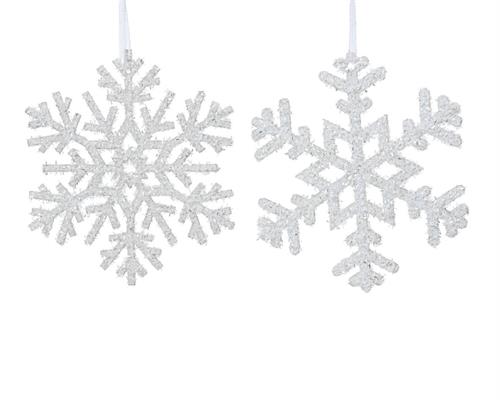 PENDENTE FIOCCO DI NEVE BIANCO 20 CM 2 ASSORTITI