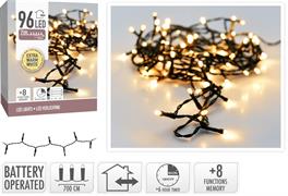 LUCI DI NATALE A BATTERIA 96 LED EXTRACALDO