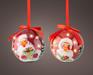 PALLINA DI NATALE LUMINOSA CON DECORO BABBO NATALE 8 CM