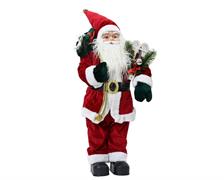 BABBO NATALE CON VESTITO CLASSICO ROSSO E SACCO H 60 CM