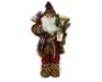 BABBO NATALE CON CAPPOTTO ROSSO A QUADRI E PELLICCIA H.60 CM