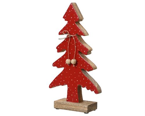 ALBERO IN LEGNO CON BASE ROSSO H.32 CM