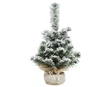 MINI ALBERO IMPERIAL INNEVATO CON BASE IN JUTA H.45 CM