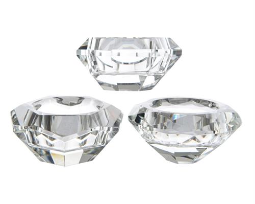 PORTA TEALIGHT FORMA DIAMANTE 7X3,5CM 1 PZ ASSORTITO