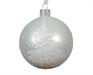 PALLINA DI NATALE BIANCO OPACO DECORO ALBERO GLITTER  8 CM