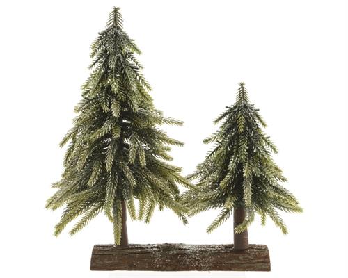 MINI ALBERI VERDE GLITTER SU TRONCO H.28 CM