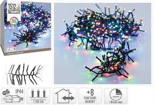 LUCI DI NATALE CLUSTER 1512 LED MULTICOLOR