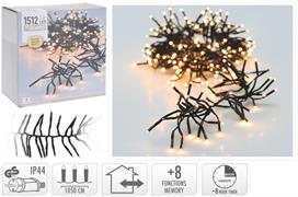 LUCI DI NATALE CLUSTER 1512 LED EXTRA CALDO