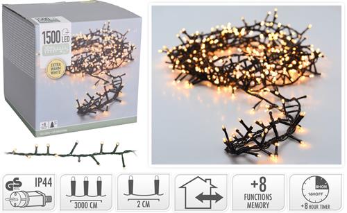 LUCI DI NATALE CLUSTER 1500 LED EXTRA CALDO