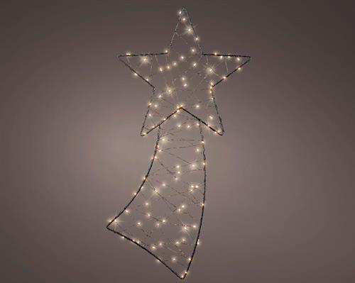 STELLA CADENTE LUMINOSA IN PVC 100 LED BIANCO CALDO 28X48CM