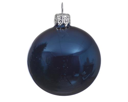 PALLINA DI NATALE IN VETRO BLU LUCIDO 15 CM