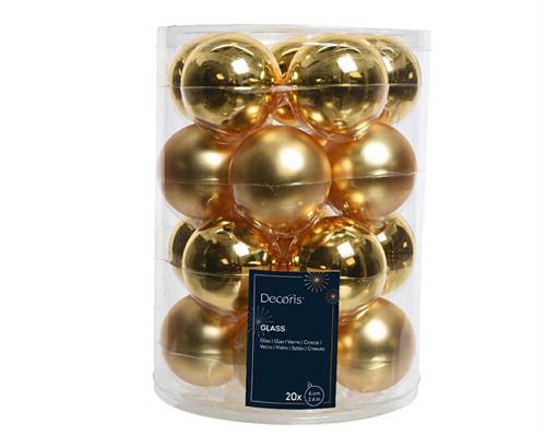 PALLINE DI NATALE IN VETRO ORO LUCIDO OPACO 6 CM 20 PZ