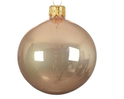 PALLINE DI NATALE BISCOTTO LUCIDO 10 CM CONFEZIONE 4 PZ