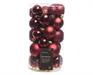 PALLINE DI NATALE BORDEAUX ASSORTITE 6CM 30 PZ