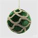 PALLINA DI NATALE VELLUTO VERDE DECORO ORO CON GEMME 12 CM