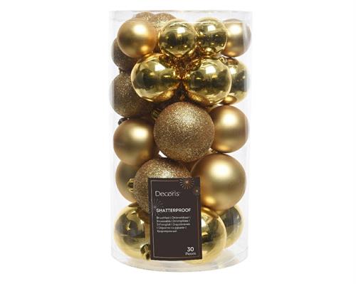 PALLINE DI NATALE ORO MISURE ASSORTITE CONFEZIONE 30 PZ