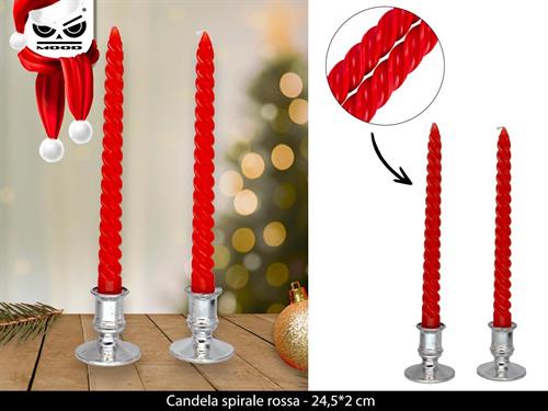 CANDELE SPIRALE ROSSE 2 PZ