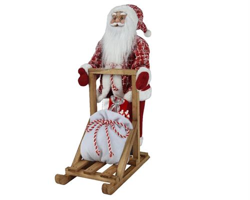 BABBO NATALE CON SLITTINO E SACCO H48X38X21 CM