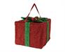 PACCO REGALO IN POLIESTERE ROSSO VERDE 40X40X35 CM