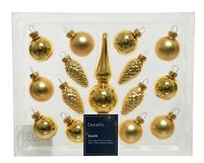 SET PALLINE CON PUNTALE ORO 3 CM 15 PZ