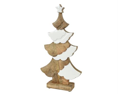 ALBERO IN LEGNO CON BASE NATURALE/BIANCO  H.29 CM