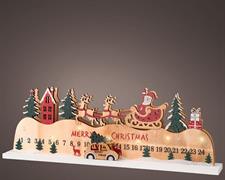 CALENDARIO DELL'AVVENTO BABBO NATALE SU SLITTA CON LED