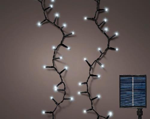 CATENA DI LUCI SOLARE CON PANNELLO 500 LED BIANCO FREDDO 11MT